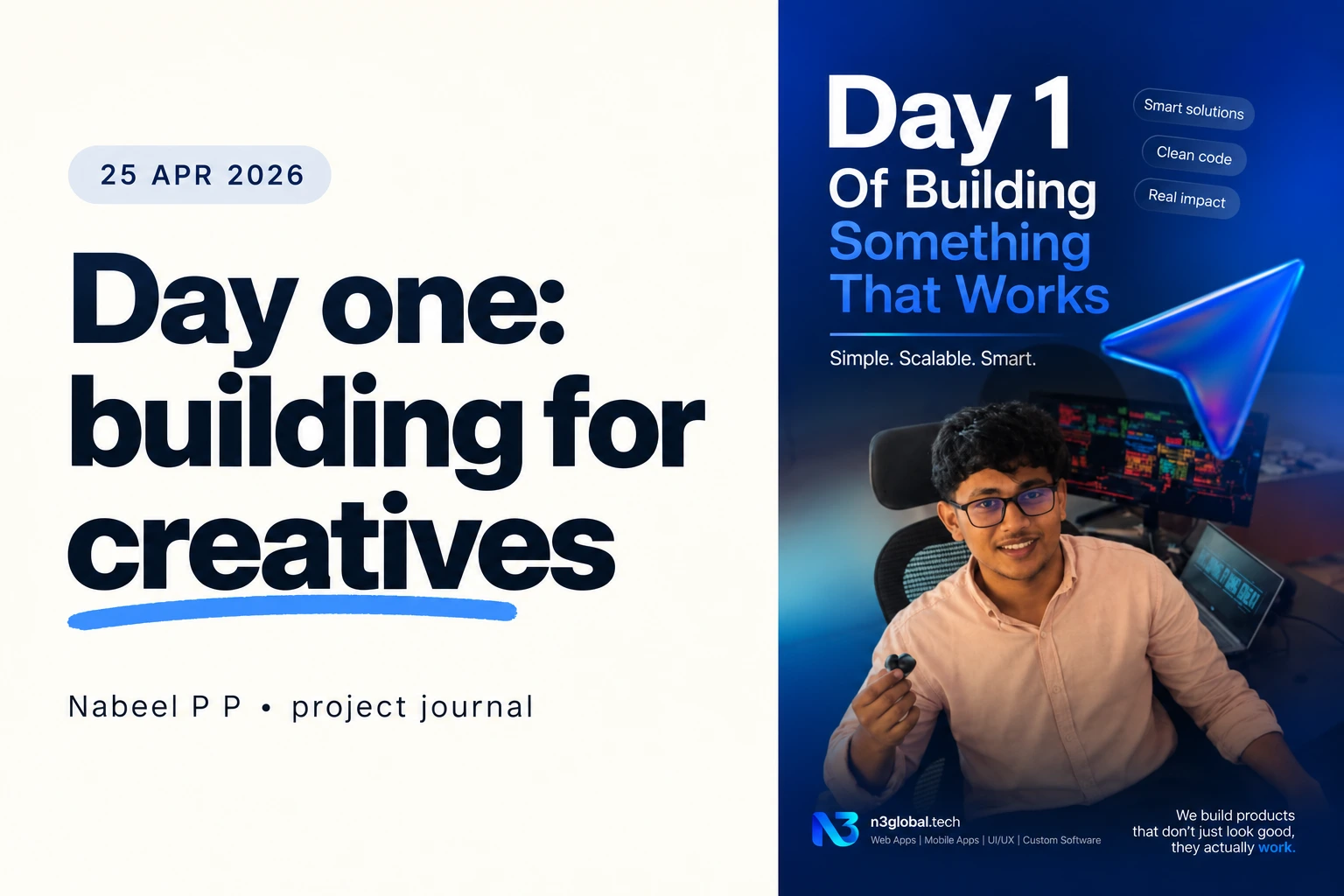 Day one: building something useful for creatives. — thumbnail based on the original Instagram Reel cover